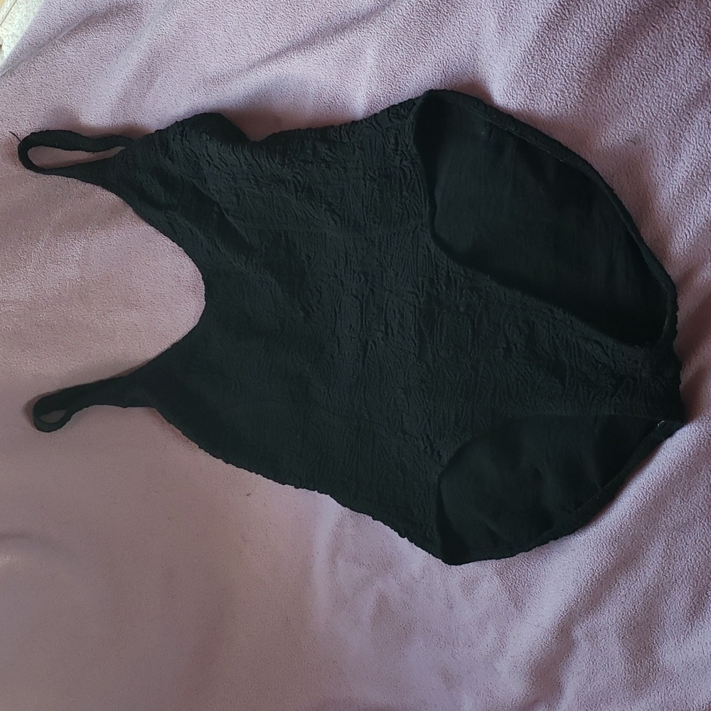 Black textured swimsuit